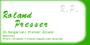 roland presser business card